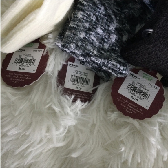 SO magic style knit gloves Woman's Juniors black ivory & Spacedye set - Picture 3 of 16